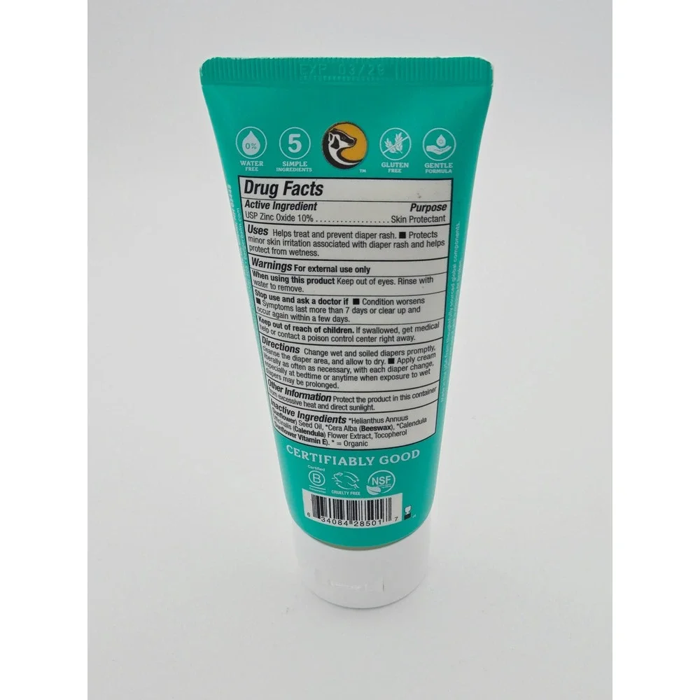 Badger Baby Diaper Rash Cream 2.9oz Organic Zinc Oxide Calendula Ointment New